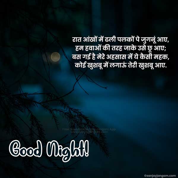 good night msg in hindi for love